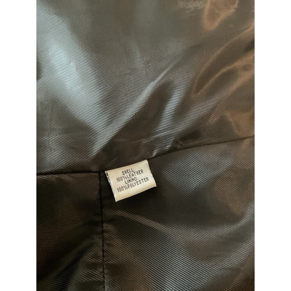 Kenneth Cole New York Women’s Black Genuine Leather Drape Collar Jacket SZ L - Picture 6 of 6